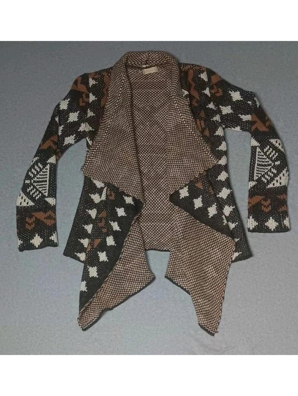 Altard State Open Front Waterfall Tiered Cardigan Womens Size Medium Multicolor